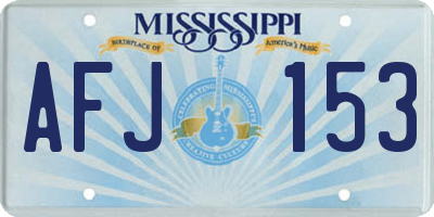 MS license plate AFJ153