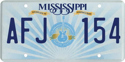 MS license plate AFJ154