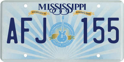 MS license plate AFJ155
