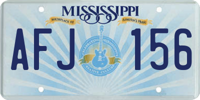 MS license plate AFJ156