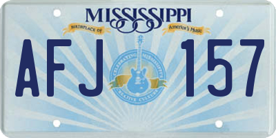 MS license plate AFJ157