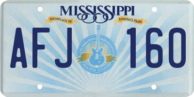 MS license plate AFJ160