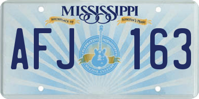 MS license plate AFJ163