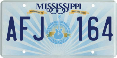 MS license plate AFJ164