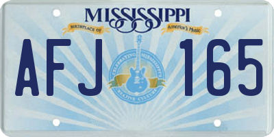 MS license plate AFJ165