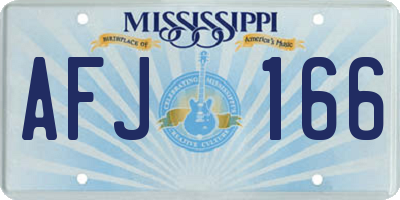 MS license plate AFJ166