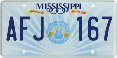 MS license plate AFJ167