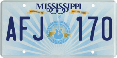 MS license plate AFJ170