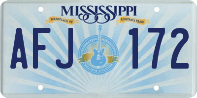 MS license plate AFJ172
