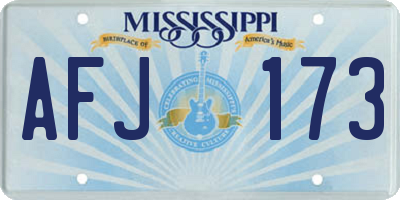 MS license plate AFJ173