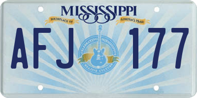 MS license plate AFJ177