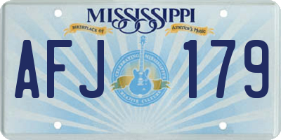 MS license plate AFJ179