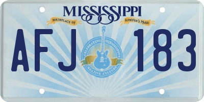 MS license plate AFJ183