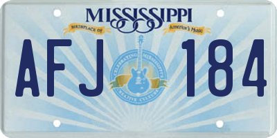 MS license plate AFJ184