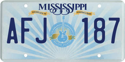 MS license plate AFJ187