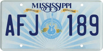 MS license plate AFJ189