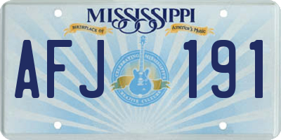 MS license plate AFJ191