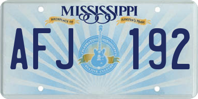 MS license plate AFJ192