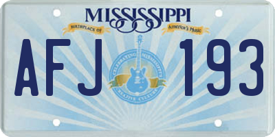 MS license plate AFJ193