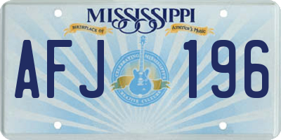 MS license plate AFJ196