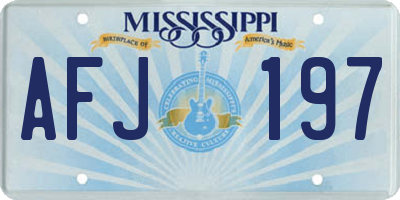 MS license plate AFJ197