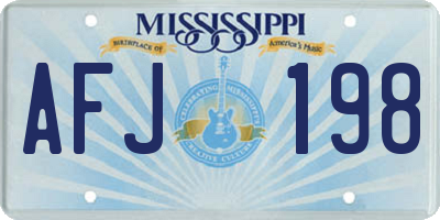 MS license plate AFJ198