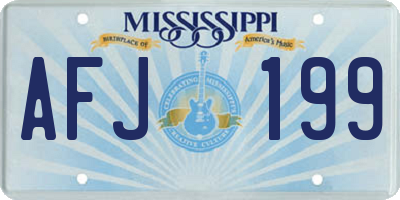 MS license plate AFJ199