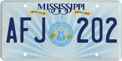 MS license plate AFJ202