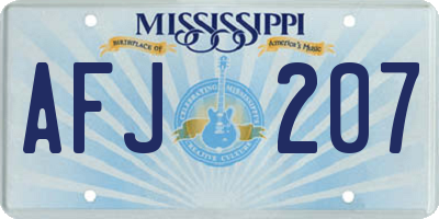 MS license plate AFJ207