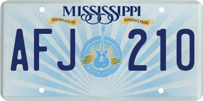MS license plate AFJ210