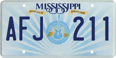 MS license plate AFJ211