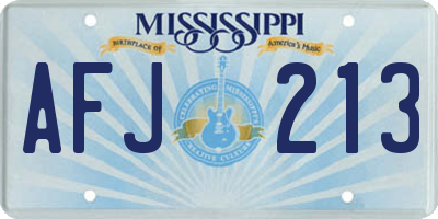MS license plate AFJ213