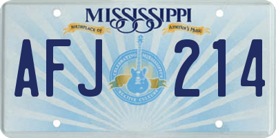 MS license plate AFJ214