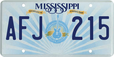 MS license plate AFJ215