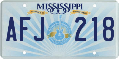 MS license plate AFJ218