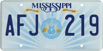 MS license plate AFJ219