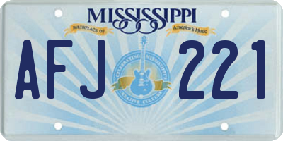 MS license plate AFJ221