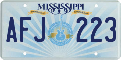 MS license plate AFJ223