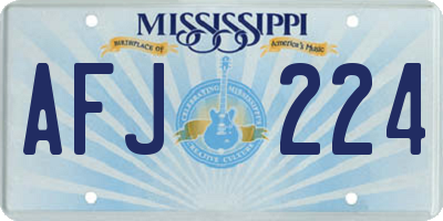 MS license plate AFJ224
