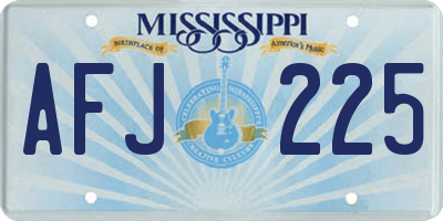 MS license plate AFJ225