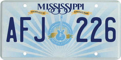 MS license plate AFJ226