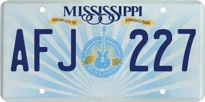 MS license plate AFJ227