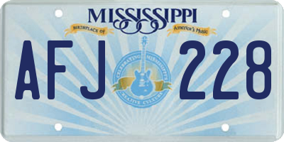 MS license plate AFJ228