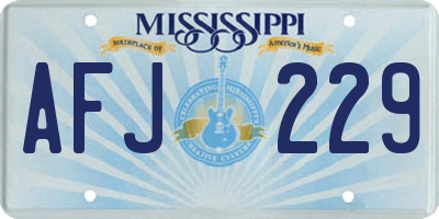 MS license plate AFJ229