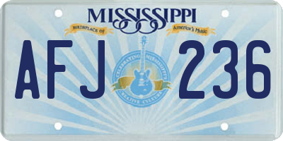 MS license plate AFJ236