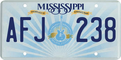 MS license plate AFJ238