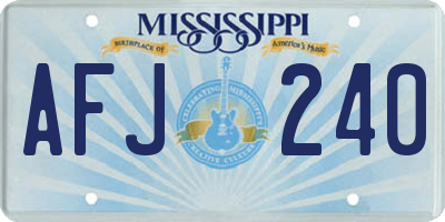 MS license plate AFJ240