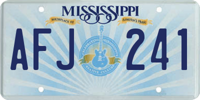 MS license plate AFJ241