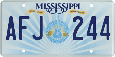 MS license plate AFJ244