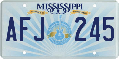 MS license plate AFJ245